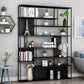 Home Office Etagere Bookcase Modern Metal Bookshelf with Rectangle Shelves