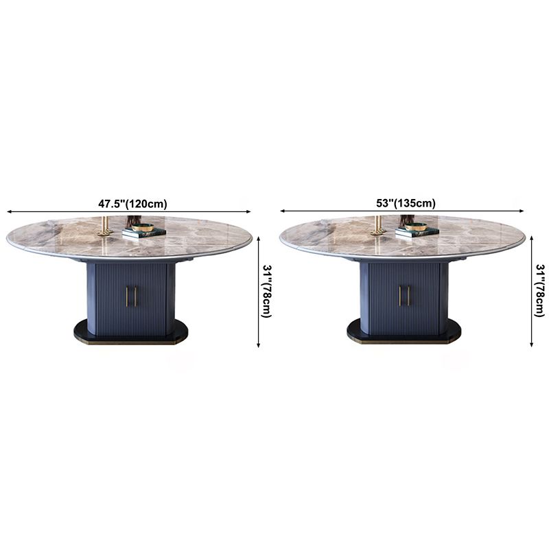 Extendable Round Dining Table Modern Adjustable Sintered Stone Top Table with Storage Pedestal Clearhalo ' dining_table' 'Dining Tables & Seating' 'Dining Tables' 'furn' 'furn_dining_table' 'Furniture' 'furniture_dining_table' 'Kitchen & Dining Furniture' 'kitchen&dining_furn' 'kitchen' 'kitchen_dining_table' 1200x1200_02a32f30-75f7-464e-b835-23df5809e125