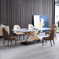 Glam Rectangle Dining Table Set 1/4/5/6/7 Pieces Dinette Set with White Stone Top Clearhalo 'Dining Room Sets' 'Dining Tables & Seating' 'dining_room_set' 'furn' 'furn_dining_room_set' 'Furniture' 'Kitchen & Dining Furniture' 1200x1200_02a3af53-ca8f-497b-8afd-e24d178b2d08