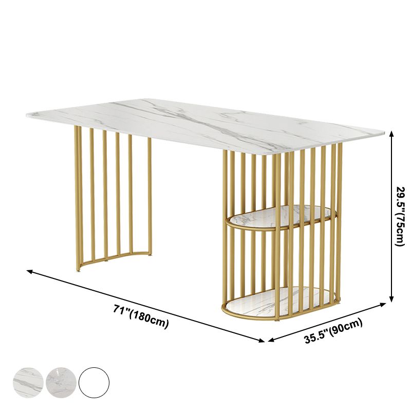 Metal Contemporary Rectangle Dining Table Sintered Stone Table for Kitchen and Dining Room Clearhalo ' dining_table' 'Dining Tables & Seating' 'Dining Tables' 'furn' 'furn_dining_table' 'Furniture' 'furniture_dining_table' 'Kitchen & Dining Furniture' 'kitchen&dining_furn' 'kitchen' 'kitchen_dining_table' 1200x1200_02a65b1b-39bf-4990-a196-7fb5d9473556
