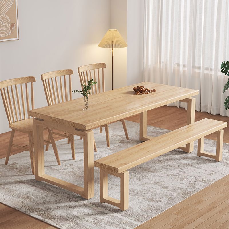 Tavolo da pranzo stile semplicità Tavolo da pranzo rettangolare in legno massello per la casa