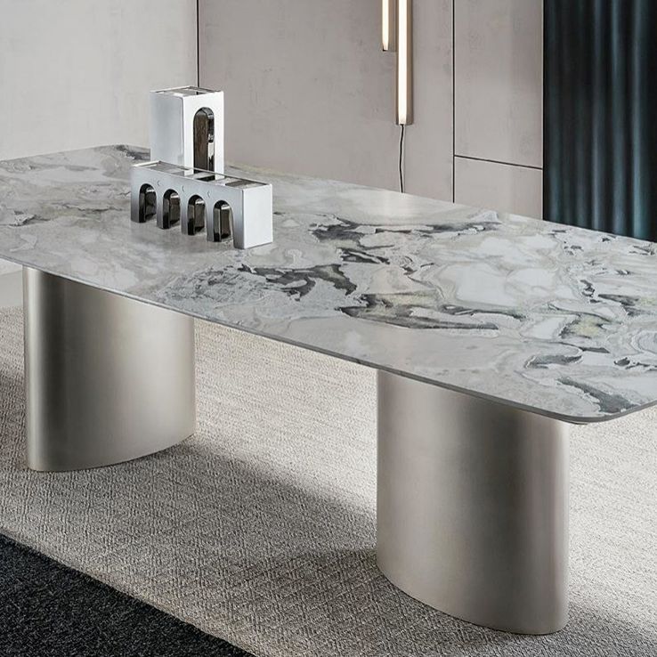 Metal Traditional Luxury Rectangle Table Sintered Stone Top Table for Kitchen Clearhalo ' dining_table' 'Dining Tables & Seating' 'Dining Tables' 'furn' 'furn_dining_table' 'Furniture' 'furniture_dining_table' 'Kitchen & Dining Furniture' 'kitchen&dining_furn' 'kitchen' 'kitchen_dining_table' 1200x1200_02a7cb1c-a6c3-409b-aa6a-b8c2716c3bdc