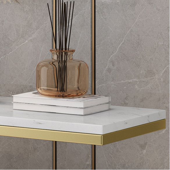 Glam Accent Table Antique Finish Console Sofa Table in Marble Clearhalo 'Console Tables' 'console_tables' 'Entry & Mudroom Furniture' 'furn' 'furn_console_tables' 'Furniture' 1200x1200_02a8f457-82fb-480b-9a68-a3b07d016015