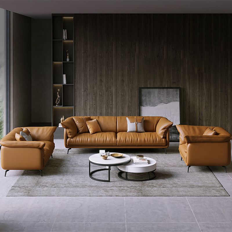 Coussins de salon en cuir authentique moderne