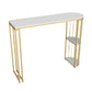 Glam Style Bar Table Stone Top Iron Base Pub Table with Shelf for Living Room, Only Table Clearhalo 'Bar Furniture' 'Bar Tables' 'bar_tables' 'furn' 'furn_bar_tables' 'Furniture' 'furniture_bar_tables' 'Kitchen & Dining Furniture' 1200x1200_02ac471c-d1f6-47f2-8347-6eda18fd4bc5