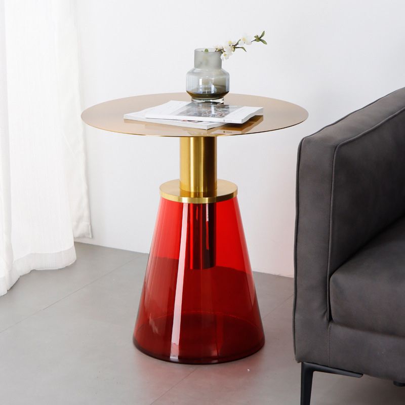 25.2" Tall Contemporary Style Side End Table Glass Pedestal Round Sofa Side Accent Table Clearhalo 'Coffee & Accent Tables' 'End & Side Tables' 'end_side_tables' 'furn' 'furn_end_side_tables' 'Furniture' 'Living Room Furniture' 1200x1200_02ac9cbb-fc46-487d-b292-68d9f7424cee