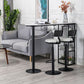 Glam Faux Marble Indoor Bar Dining Table Iron Double Pedestal Bistro Table with Shelve Clearhalo 'Bar Furniture' 'Bar Tables' 'bar_tables' 'Furniture' 'furniture_bar_tables' 'Kitchen & Dining Furniture' 'kitchen&dining_furn' 'kitchen' 1200x1200_02accf95-bca6-4233-9dbf-d040898e8248