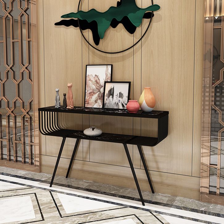 Tavolo da divano di divano console in marmo contemporaneo Tavolo da rettangolo con gambe per Hall