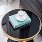 Glam Round Double Tier End Table Glossy Stone Side Table with Shelf Clearhalo 'Coffee & Accent Tables' 'End & Side Tables' 'end_side_tables' 'furn' 'furn_end_side_tables' 'Furniture' 'Living Room Furniture' 1200x1200_02b0335c-92e4-48e7-9e38-b829c1089b08