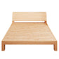 Modern Natural Solid Wood Standard Bed with Rectangular Headboard