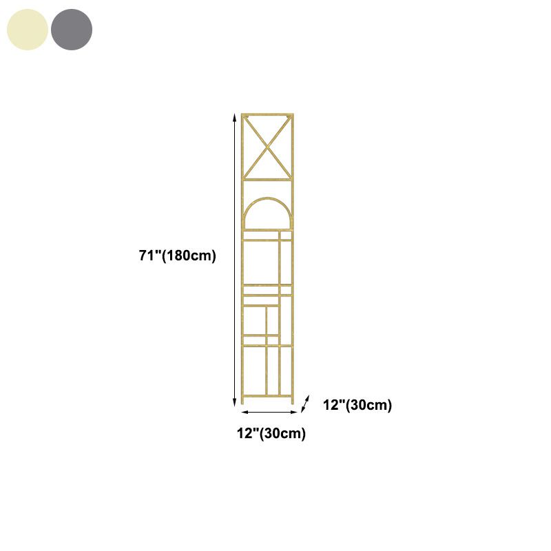 Libreria in metallo da 12 "W Open Storage Bookcase con ripiani in nero e oro