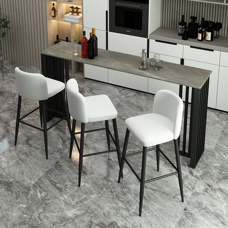 Modern Rectangle Bar Dining Table Indoor Bar Height Table with Iron Base 42-Inch Top Clearhalo 'Bar Furniture' 'Bar Tables' 'bar_tables' 'furn' 'furn_bar_tables' 'Furniture' 'furniture_bar_tables' 'Kitchen & Dining Furniture' 'kitchen&dining_furn' 'kitchen' 1200x1200_02b31369-a555-4fd2-b67b-6f9ca61621c6