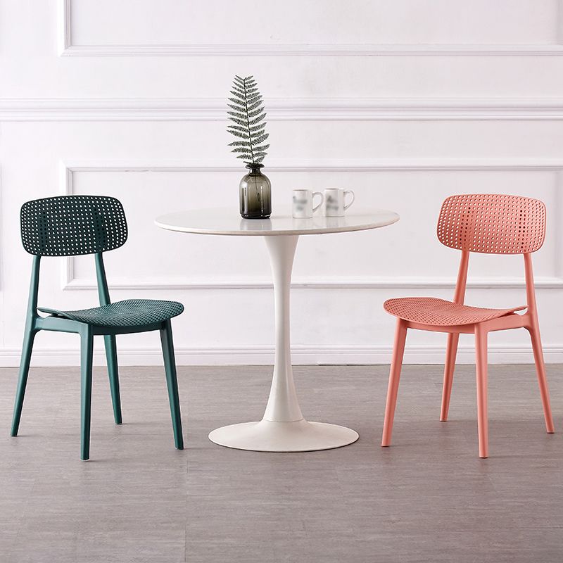 Scandinavian Armless Dining Chairs Plastic Open Back Side Chair (Set of 4) Clearhalo ' kitchen&dining_furn' 'Dining Chairs' 'Dining Tables & Seating' 'dining_chair' 'furn' 'furn_dining_chair' 'Furniture' 'furniture_dining_chair' 'Kitchen & Dining Furniture' 'kitchen' 1200x1200_02b443f9-0bb1-42f3-84c9-25f9a276a01e