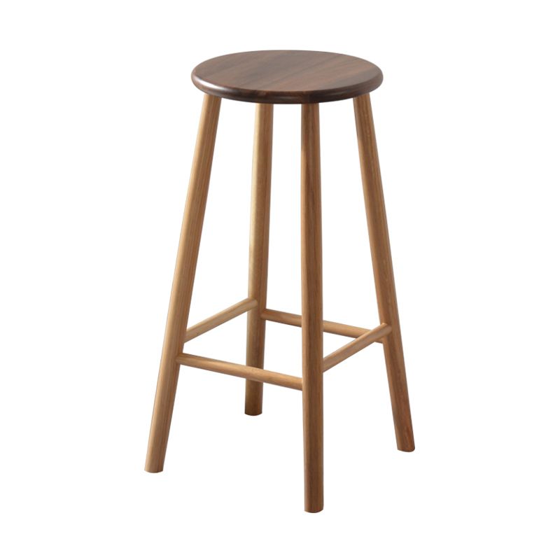 Modern Round Counter Bar Stool Armless Wood Indoor Bar Stool with Footrest Clearhalo 'Bar Furniture' 'Bar Stools' 'bar_stools' 'furn' 'furn_bar_stools' 'furniture_bar_stools' 'Kitchen & Dining Furniture' 'kitchen&dining_furn' 'kitchen' 'kitchen_furn' Furniture' 1200x1200_02b51fc2-8357-4431-962c-fa410f95f091