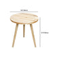 French Country 3 Legs Sofa Side Accent Table Solid Wood Round End Table