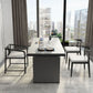 Metal Double Pedestal Table Modern Stone Top Rectangle Counter Dining Table Clearhalo 'Dining Tables & Seating' 'Dining Tables' 'dining_table' 'furn' 'furn_dining_table' 'Furniture' 'furniture_dining_table' 'Kitchen & Dining Furniture' 'kitchen' 'kitchen_dining_table' 1200x1200_02b5ab59-25b1-4d49-8159-1d64434460a9