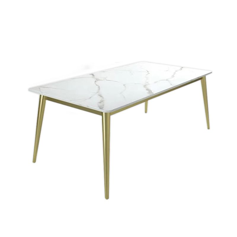 Scandinavian Style Sintered Stone Dining Table Set White Rectangle Home Use Dining Set Clearhalo 'Dining Room Sets' 'Dining Tables & Seating' 'dining_room_set' 'furn' 'furn_dining_room_set' 'Furniture' 'furniture_dining_room_set' 'Kitchen & Dining Furniture' 'kitchen&dining_furn' 'kitchen' 1200x1200_02b8af59-91c0-4ca1-836f-fd2c90550575