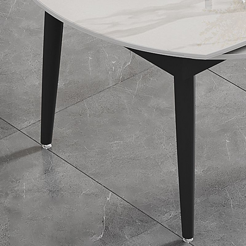 Modern Style Sintered Stone Dining Table Rectangle Table with Black Legs for Home Clearhalo ' dining_table' 'Dining Tables & Seating' 'Dining Tables' 'furn' 'furn_dining_table' 'Furniture' 'furniture_dining_table' 'Kitchen & Dining Furniture' 'kitchen&dining_furn' 'kitchen' 'kitchen_dining_table' 1200x1200_02b996cb-8646-4ade-a140-6fdda007a0bb