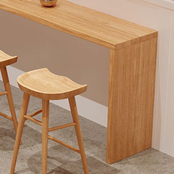 Modern Pine Wood Bar Dining Table Rectangle Indoor Bistro Table with Shelf Clearhalo 'Bar Furniture' 'Bar Tables' 'bar_tables' 'furn' 'furn_bar_tables' 'Furniture' 'furniture_bar_tables' 'Kitchen & Dining Furniture' 1200x1200_02b9d647-898d-4297-9f0b-01c6e0a4a54e
