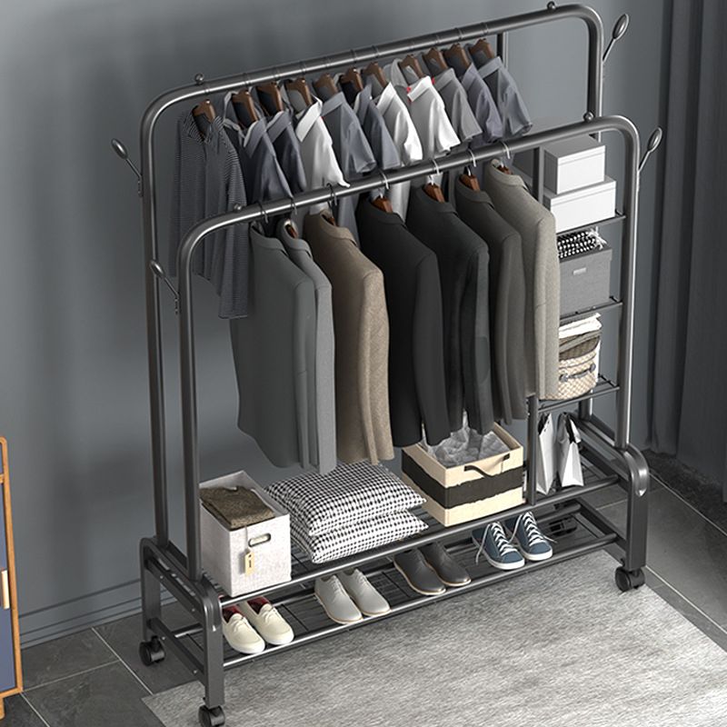 インダストリアルコートハンガーメタルストレージシェルフ玄関コートラック