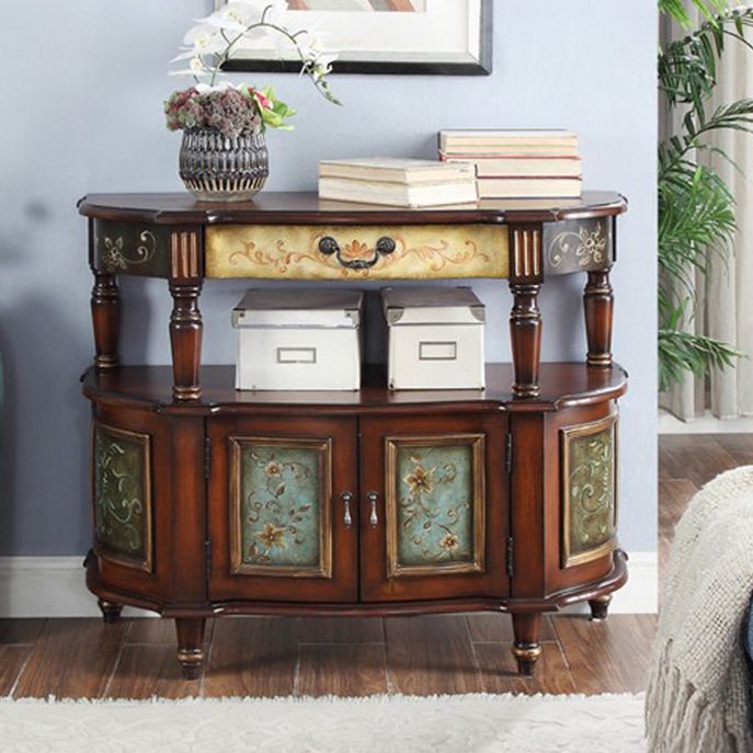 Mid-Century Modern Distressed Wood Storage Cabinet 1 - Door & 1 - Drawer Cabinet Clearhalo 'Cabinets & Chests' 'cabinets_chests' 'furn' 'furn_cabinets_chests' 'Furniture' 'Living Room Furniture' 1200x1200_02bfdb58-0c96-41a0-ab17-b8e57dbc33bf