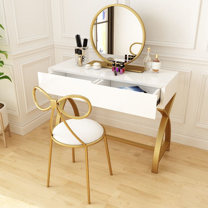 Glama-Waschtisch mit Schublade hellweißes Holz Make-up Eitelkeit, 15,74 "breit