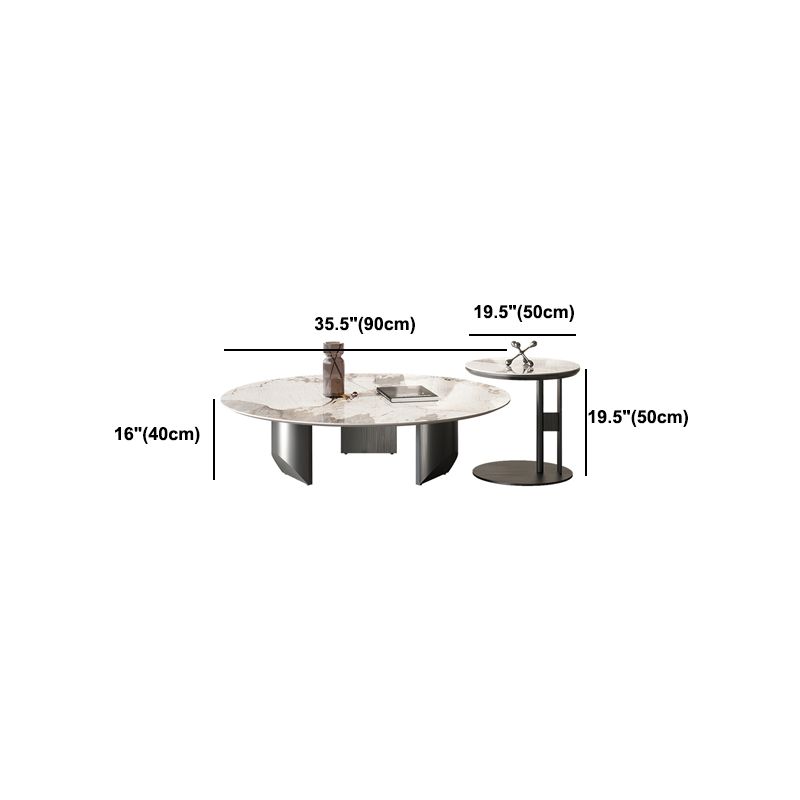 Slate Round Coffee Table Minimalist Coffee Table for Living Room Clearhalo 'Coffee & Accent Tables' 'Coffee Tables' 'coffee_tables' 'furn' 'furn_coffee_tables' 'Furniture' 'Living Room Furniture' 1200x1200_02c0b446-1f18-4270-8c6a-304bcad180fe