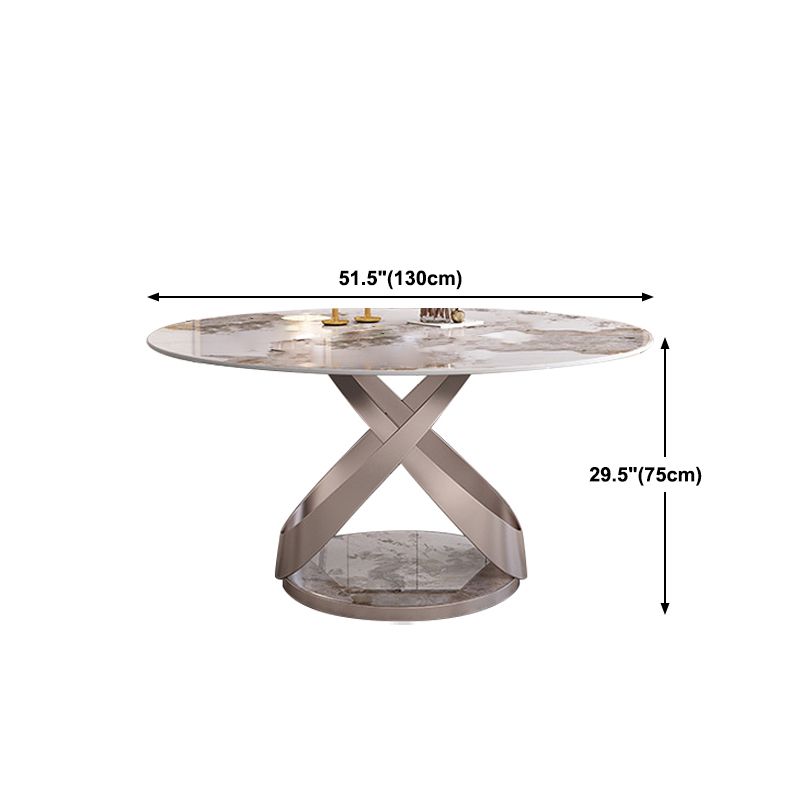 Contemporary Round Pedestal Dining Table Stone Matte Finish Table Clearhalo 'Dining Tables & Seating' 'Dining Tables' 'dining_table' 'furn' 'furn_dining_table' 'Furniture' 'Kitchen & Dining Furniture' 1200x1200_02c0c8a8-9af6-4d69-a5fd-ab44caf5bc1b