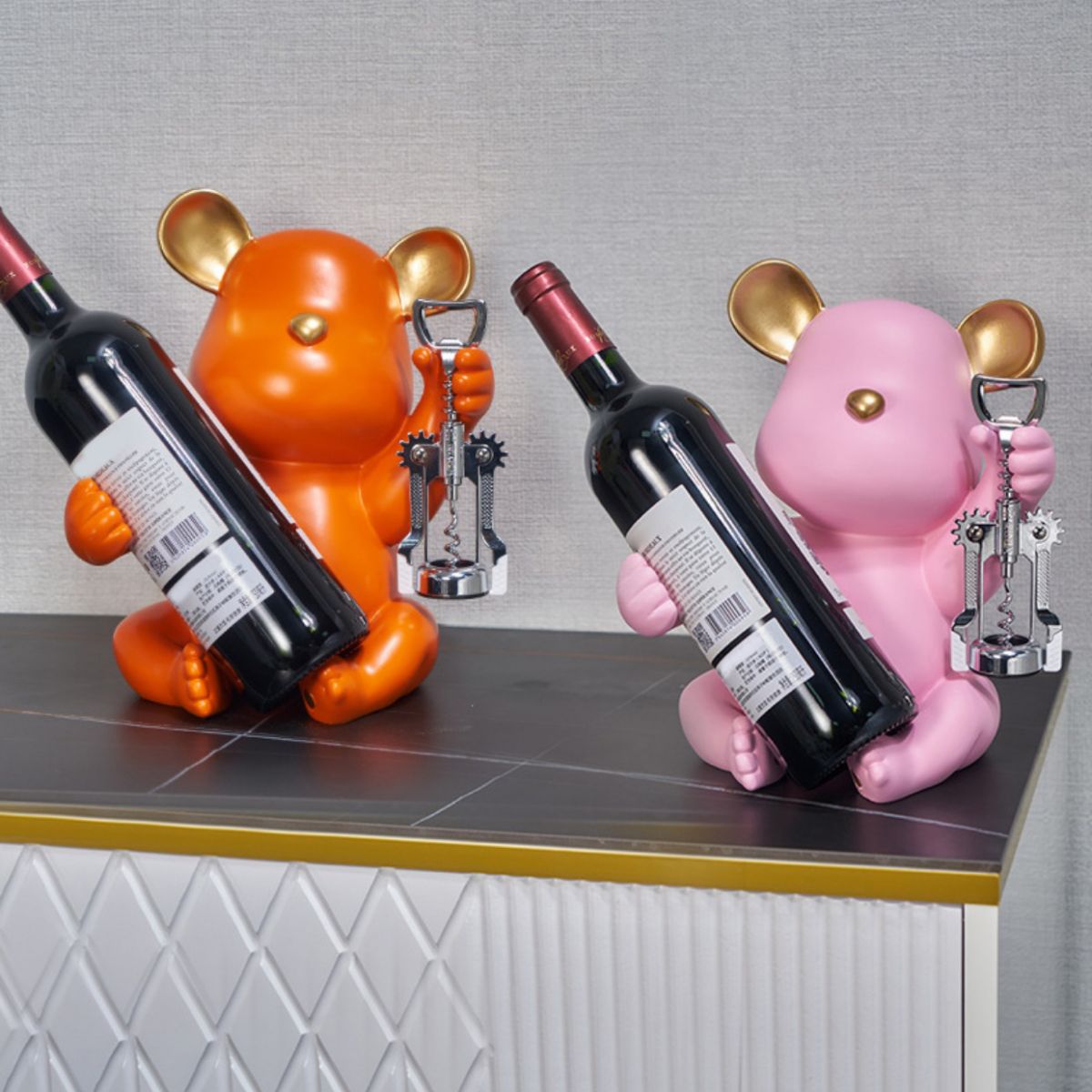 Porte-bouteille en résine de table à vilting moderne pour salon