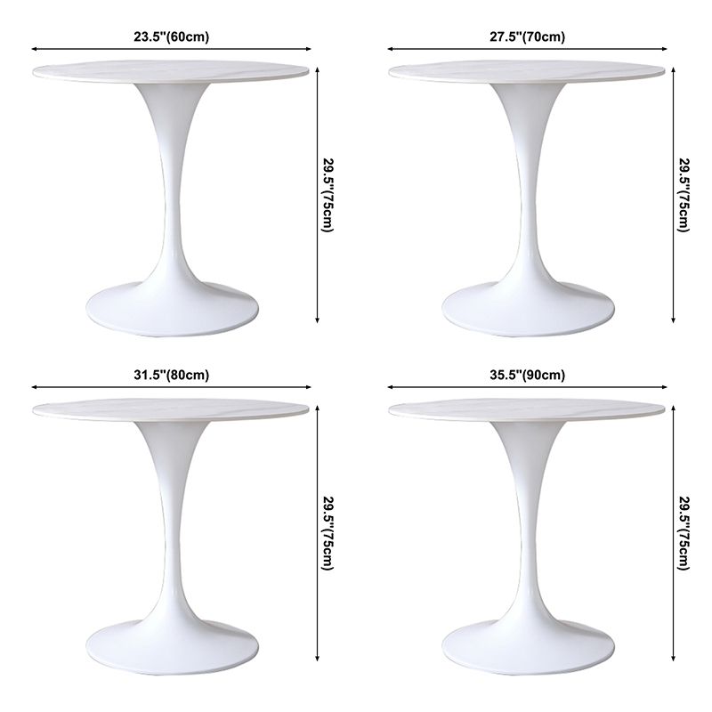 Round Sintered Stone White Dining Table Simplicity Tulip Base Table for Dining Room Clearhalo ' dining_table' 'Dining Tables & Seating' 'Dining Tables' 'furn' 'furn_dining_table' 'Furniture' 'furniture_dining_table' 'Kitchen & Dining Furniture' 'kitchen&dining_furn' 'kitchen' 'kitchen_dining_table' 1200x1200_02c14c44-2a49-4f99-88f2-aec2e678f208