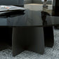 Abstract Base Design Circular Glass Table with Modern Style Coffee Table