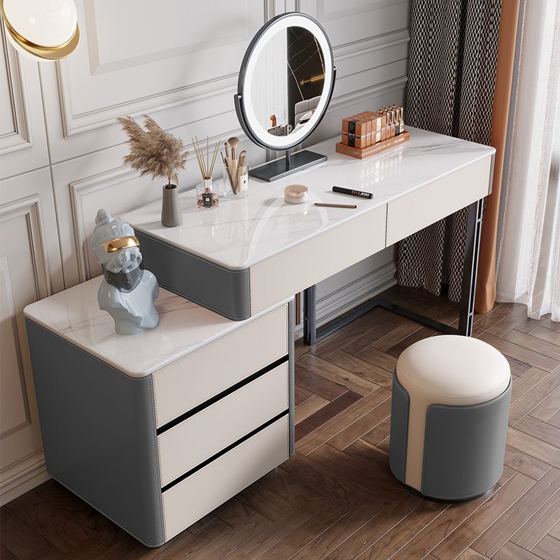 Zeitgenössischer Kiefern Make -up Eitelkeitstisch mit Schubladen Eitelkeit Make -up -Tisch Set