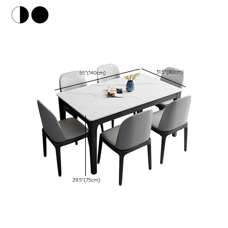Mesa de comedor con base de madera maciza, mesa de comedor moderna rectangular para comedor