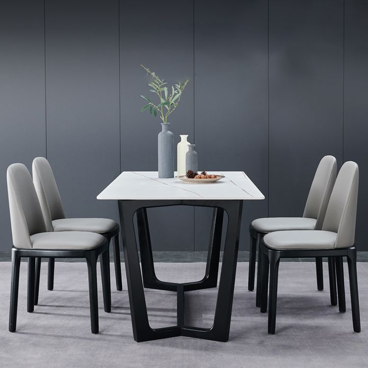 Contemporary Style Leather Chair Wooden Parsons Armless chair for Dining Room Clearhalo ' kitchen&dining_furn' 'Dining Chairs' 'Dining Tables & Seating' 'dining_chair' 'furn' 'furn_dining_chair' 'Furniture' 'furniture_dining_chair' 'Kitchen & Dining Furniture' 'kitchen' 1200x1200_02c67aa6-609b-4807-b647-c977e06e540c