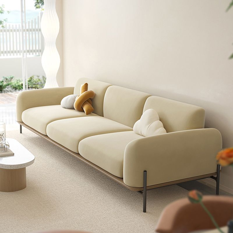 Light Brown Cushions Round Arm Transitional Modern Sofa for Living Room Clearhalo 'furn' 'furn_sofas' 'Furniture' 'furniture_sofas' 'kitchen' 'kitchen_sofas' 'Living Room Furniture' 'Sofa' 'sofas' 1200x1200_02c67e93-fe63-4a0b-876e-aaa271db050d