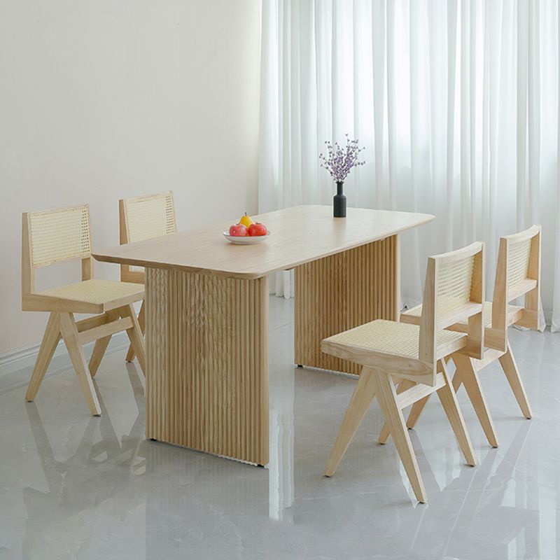 Rechthoekige eettafelset 1/2/5 stuks massief houten eettafel en stoelen