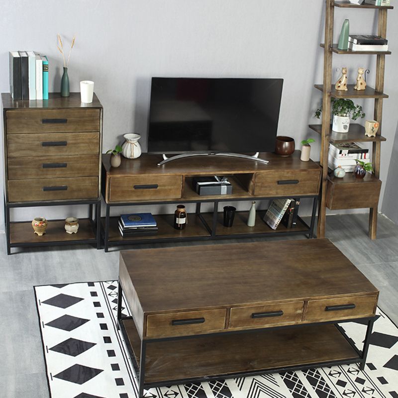 Industrial TV Media Console Solid Wood TV Stand with Drawers Clearhalo 'furn' 'furn_tv_stands_entertainment_centers' 'Furniture' 'Living Room Furniture' 'TV Stands & Entertainment Centers' 'TV Stands & Media Storage Furniture' 'tv_stands_entertainment_centers' 1200x1200_02c68ec9-9396-42ec-be32-4118761463b7
