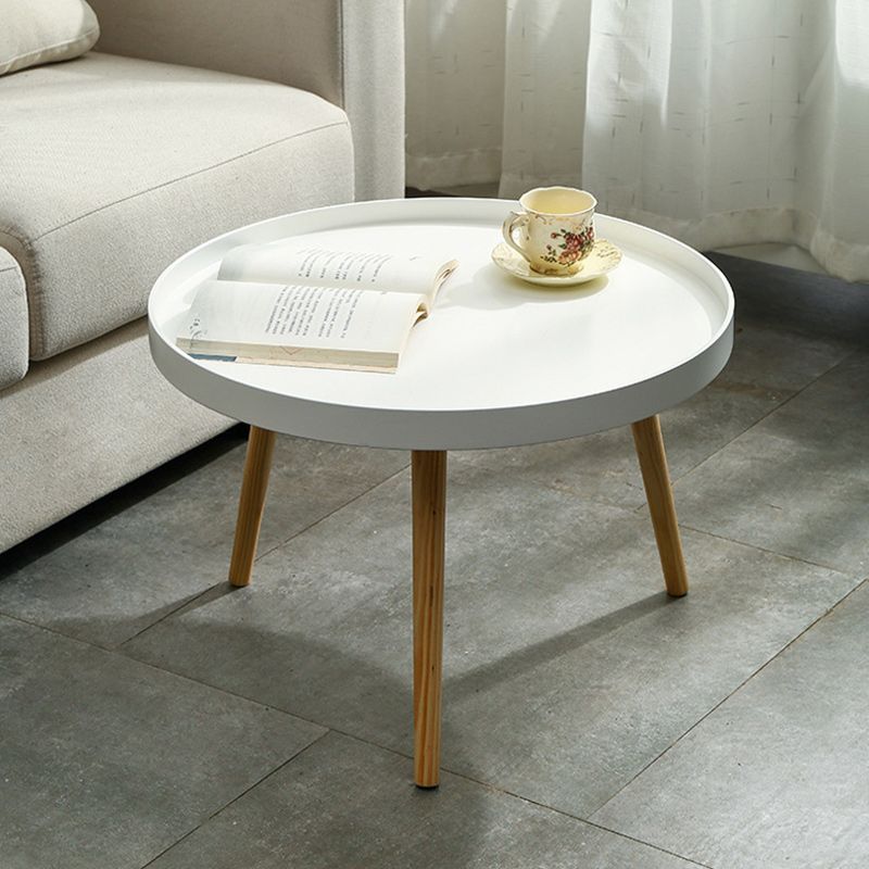 23,62 pollici largo il divano scandinavo Accento laterale tavolo in legno 3 gambe tavolo laterale rotondo