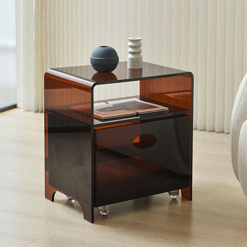 Tavolo d'angolo contemporaneo da 12 "tavolo acrilico con archiviazione