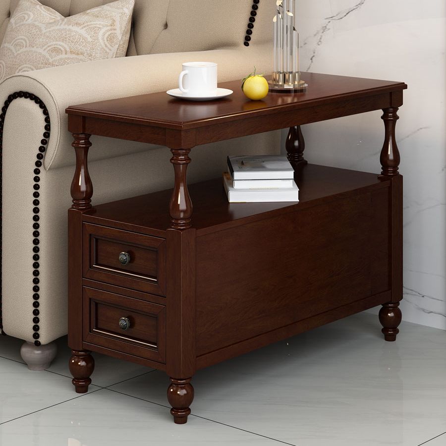 4 Legs Side Table Modern Wood Gold 2-Drawer Side End Snack Table Clearhalo 'Coffee & Accent Tables' 'End & Side Tables' 'end_side_table' 'end_side_tables' 'furn' 'furn_end_side_tables' 'Furniture' 'furniture_end_side_table' 'Living Room Furniture' 1200x1200_02ca4316-82ac-43a6-9399-7c8d70dc5ddb