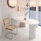 Modern Double Base Dining Table White Table for Kitchen Living Room