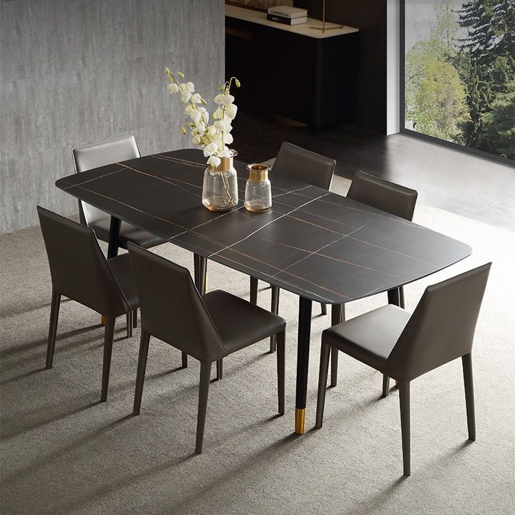 Modern 1/4/5/6/7 Pieces Dining Set Sintered Stone Dining Table with Leather Chairs Clearhalo 'Dining Room Sets' 'Dining Tables & Seating' 'dining_room_set' 'furn' 'furn_dining_room_set' 'Furniture' 'furniture_dining_room_set' 'Kitchen & Dining Furniture' 1200x1200_02cd9cb7-f15b-47bd-ac49-9dc4f65a40fc