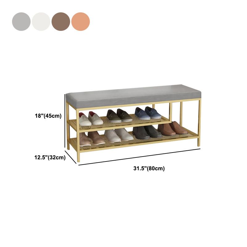 12.6" Wide Upholstered Entryway Bench with Storage Bench with Metal Legs Clearhalo 'Benches' 'Chairs & Seating' 'furn' 'furn_benches' 'Furniture' 'Living Room Furniture' 1200x1200_02ceb104-7844-4f0f-a0b7-5757d4e7f792