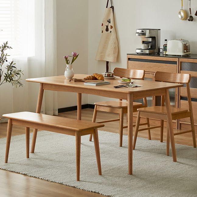 Moderne massief houten rechthoekige ruimtebesparende eettafel met 4 poten