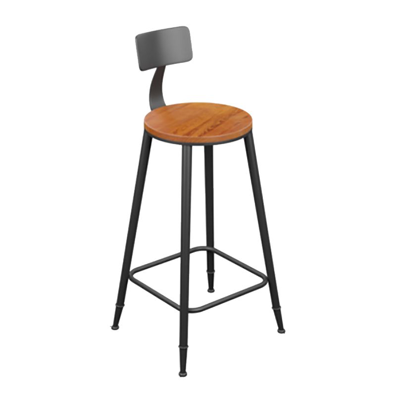 Modern Armless Backrest Counter Stool Iron Bar Stool with Seat and Pedal for Bar Clearhalo 'Bar Furniture' 'Bar Stools' 'bar_stools' 'furn' 'furn_bar_stools' 'Furniture' 'Kitchen & Dining Furniture' 1200x1200_02d0b114-7b1f-46cf-80b5-fc1140337289