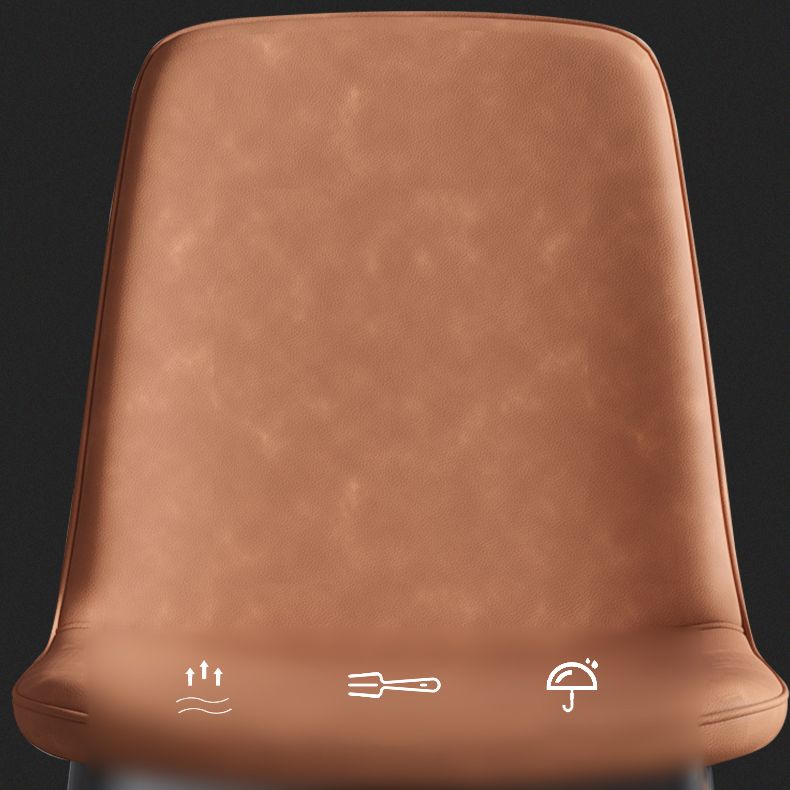 Industrial Metal Dining Room Chair PU Leather Armless Chairs for Home Use (Set of 4) Clearhalo ' kitchen&dining_furn' 'Dining Chairs' 'Dining Tables & Seating' 'dining_chair' 'Furniture' 'furniture_dining_chair' 'Kitchen & Dining Furniture' 'kitchen' 1200x1200_02d0e343-a318-4f37-bb6f-4886db9933b6