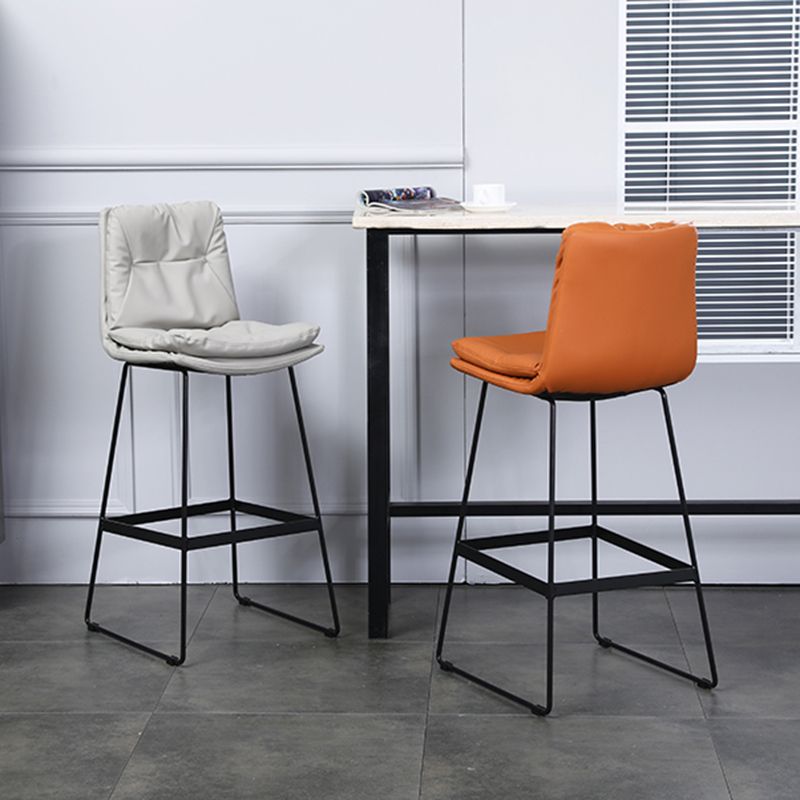 Modern Armless Backrest Counter Stool Steel Bar Stool with Leather Cushion Clearhalo 'Bar Furniture' 'Bar Stools' 'bar_stools' 'furn' 'furn_bar_stools' 'furniture_bar_stools' 'Kitchen & Dining Furniture' 'kitchen&dining_furn' 'kitchen' 'kitchen_furn' Furniture' 1200x1200_02d112eb-a6ed-4bce-8488-0d3d9f3512b3
