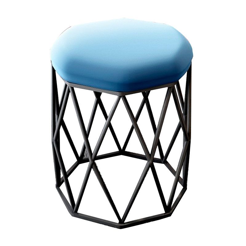 Glamoktomane Samt tränenresistent Feste Farbe Runde Ottomane mit Metallbeinen