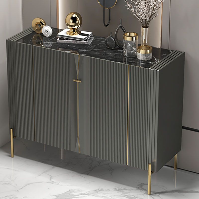 Sideboard a buffet in legno moderno ingegnerizzato 35,4 "Sideboard alta con gambe in acciaio inossidabile