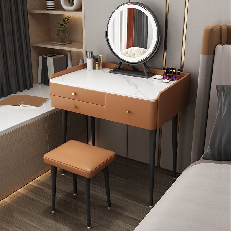 3-Drawer Modern Stone Eitelkeit Make-up-Schminktisch mit Stuhl